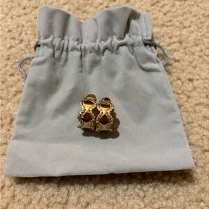 Mignonne Gavigan Gold Crystal Hoop Earrings